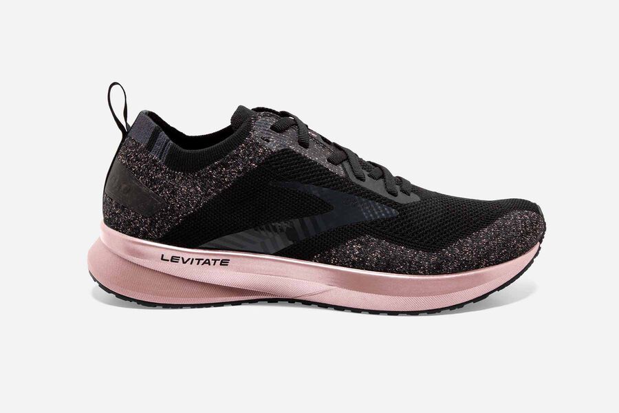 Brooks Levitate 4 Road Loopschoenen Dames - Zwart/Roze - 742095ILE